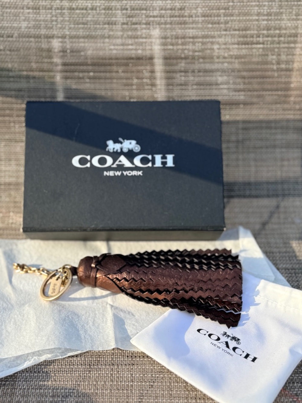 Coach Japan Exclusive Heritage Leather Tassel Bag Charm - Picture 2 of 5